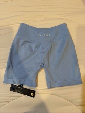 YoungLA Sky Blue High-Waist Bike Shorts